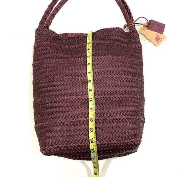 New✨ HANDCRAFTED Woven Leather Tote Bag - Picture 9 of 11